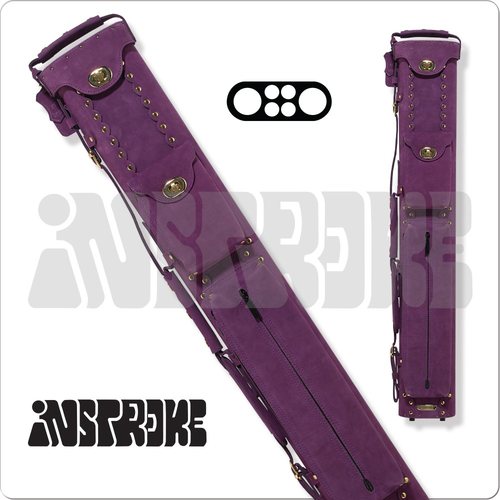 Instroke ISL24 Limited 2x4 leather cue case interior with lined oval tubes for two butts and four shafts