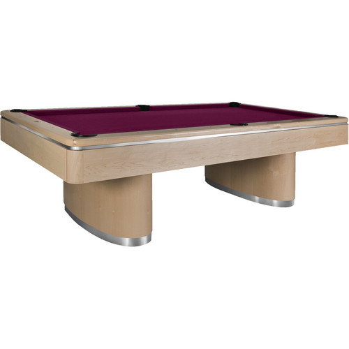 Olhausen Sahara Pool Table Natural Maple with Brushed Aluminum Reveals