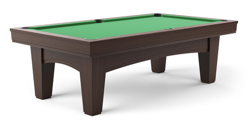 Brunswick Winfield 8 foot pool table in espresso finish with arched sill and internal drop pockets