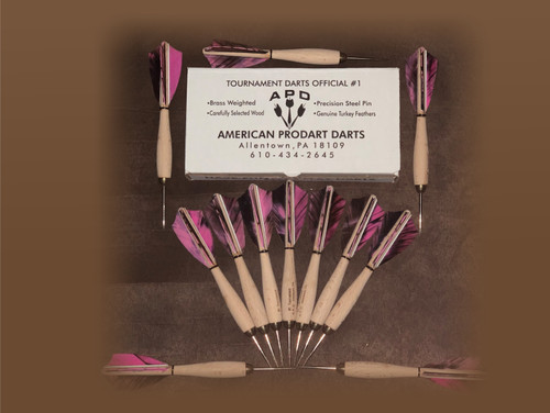 APD No.1 Official Tournament Darts Pink Camo Feather (Dozen)