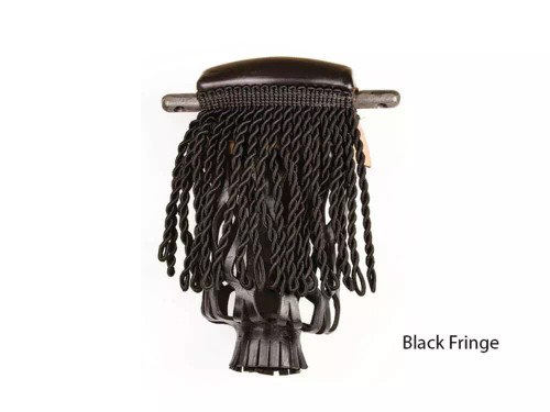 Leather Drop Pocket Set Black Fringe