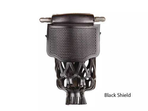 Leather Drop Pocket Set Black Shield