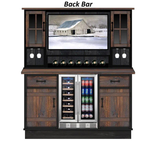 Rustic Custom Home Back Bar and Hutch