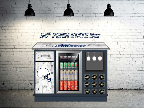 Penn State Custom Wall Bar Cabinet 54"