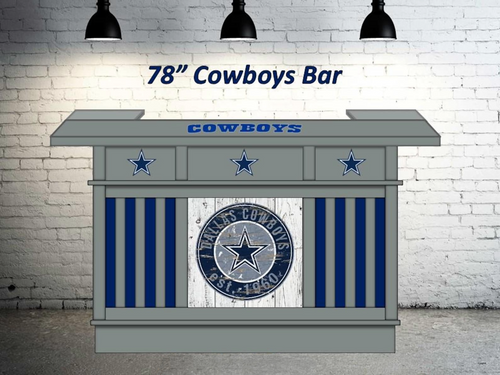 Dallas Cowboys Custom Home Bar 78"