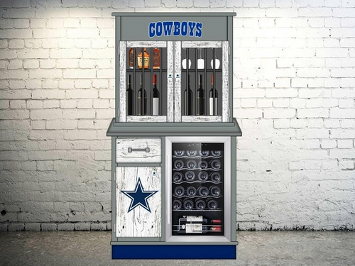 Dallas Cowboys Custom Liquor Bar Hutch