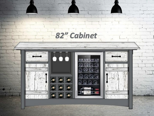 Rustic Custom 82" Wall Bar Cabinet