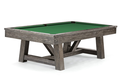Brunswick Botanic dark charcoal pool table side view with furniture‑style base