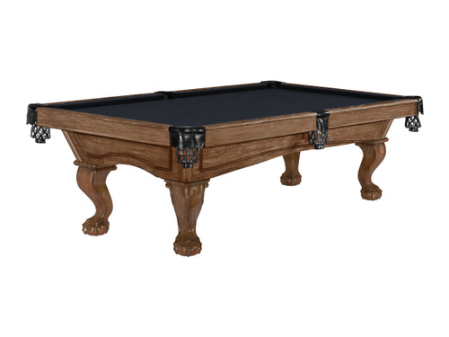 Brunswick Allenton 8 foot pool table in rustic dark brown with ball and claw legs