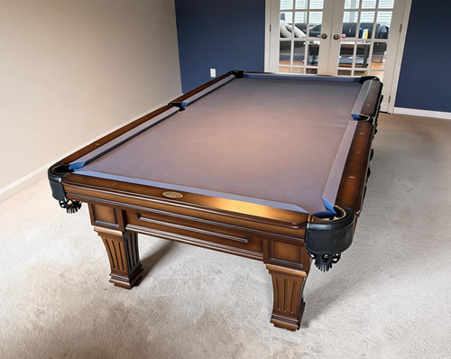 Gently used 8 foot Olhausen Kirkwood pool table in Heritage Mahogany
