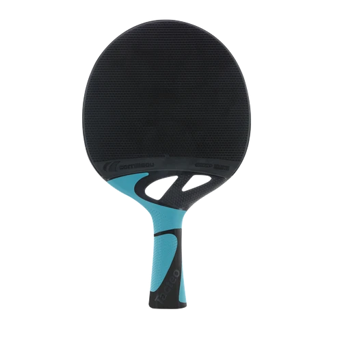 Cornilleau Tacteo 50 turquoise outdoor table tennis paddle front view with SKIN plus elastomer surface