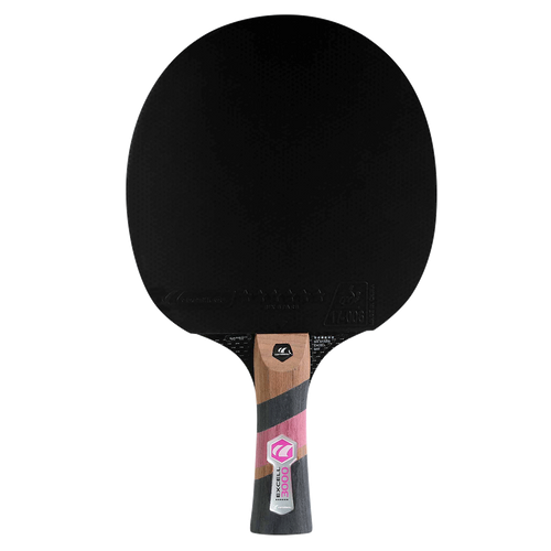 Cornilleau Excell 3000 Carbon indoor table tennis paddle with black rubber and blue grey handle