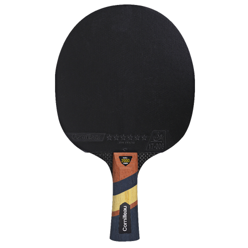 Cornilleau Excell 2000 Carbon indoor table tennis paddle with black rubber and multicolor handle