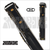 Instroke ISC24 Cowboy 2x4 black leather cue case standing upright with accessory pockets and shoulder strap