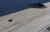 Brunswick Canton Rustic Grey pool table rail with hand hammered metal sights and internal drop pocket