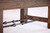 Brunswick Canton Black Forest pool table side view showing rustic wood cabinet and industrial metal stretchers