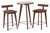 Brunswick Sao Bento pub table and two stools with tempered glass top and solid wood legs in Chestnut