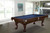 Brunswick Allenton espresso ball and claw pool table as centerpiece in home game room