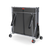 Cornilleau 500 Indoor grey ping pong table folded in compact storage position with DSI safety system