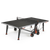 Cornilleau 500X outdoor black table tennis table in playing position with 6mm MATTOP laminate top