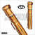 Instroke IST37 Tooled 3x7 rust leather cue case standing upright with dual accessory pockets and padded shoulder strap