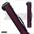 Back view of Instroke ISCL24 Leather 2x4 black and purple suede cue case top handle, clasp lid closure, and smooth leather with suede panels