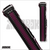 back view of Instroke ISCL35 Leather 3x5 black and purple suede cue case top handle, clasp lid closure, and smooth leather with suede panels