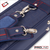Rear view of Cuetec Pro Line Navy 4x8 soft case with sueded cushioned removable backpack straps and padded back panel.
