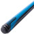 Closeup of blue BRKR logo area on JFlowers BRKR Blue No Wrap break cue