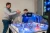 Miracle on Ice Super Chexx Pro bubble hockey setup in a home arcade game room setting