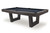 A.E. Schmidt Oslo contemporary pool table in Smokey Black maple with navy billiard cloth