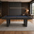 A.E. Schmidt Oslo contemporary pool table in Smokey Black in modern game room setting