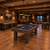 Complete Olhausen Breckenridge man cave with matching pool table and game room furniture