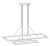 Line drawing of a double rectangular LED pendant showing the ceiling canopy and suspension cables

