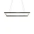 47 inch rectangular LED game table light with a lit matte black frame and suspension cables


