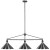 54 inch stainless steel 3-shade billiard light with cone metal shades, resin 8-ball accents, and center downrod