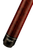 Valhalla VA110 mahogany stain wrapless pool cue by Viking with maple grain, a black joint collar, and black butt sleeve