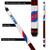Charging buffalo logo on butt sleeve of Buffalo Bills NFL pool cue with red nylon wrap

