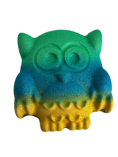 Clayton the Owl Bath Bomb in Gummy Bear Slushie Scent