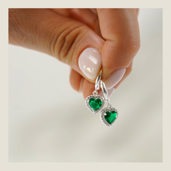Aros Corazón Esmeralda