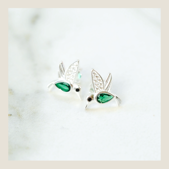 Aros Colibrí Esmeralda