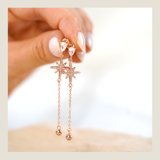 Aros Lluvia de Estrellas Rosa