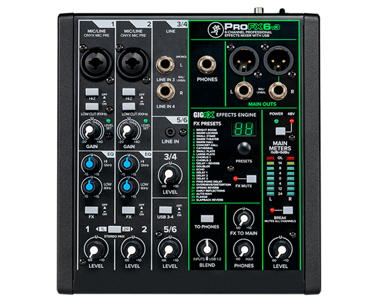 - 6 Channel Professional USB Mixer