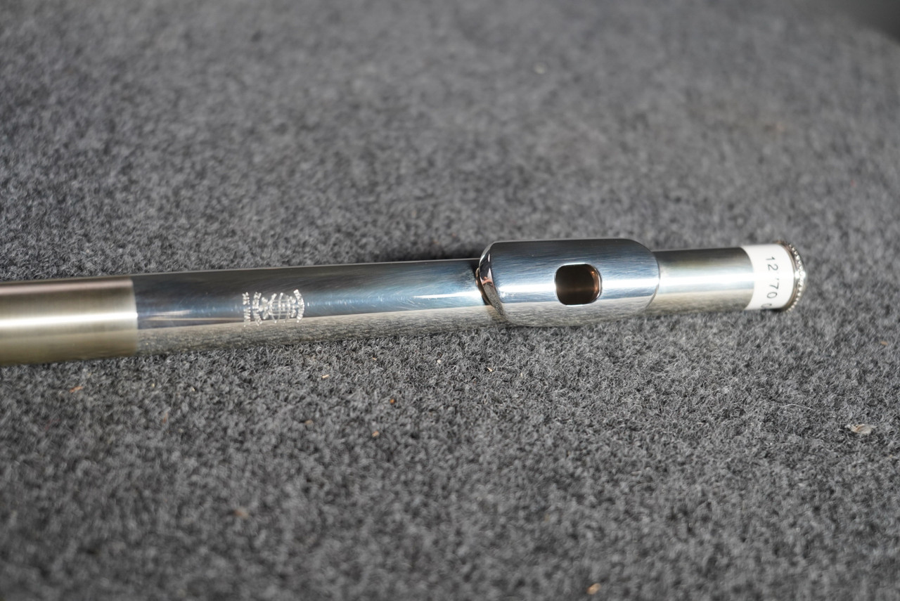 Wm.S. Haynes Custom Headjoint Solid Silver with 14K Rose Gold Wall