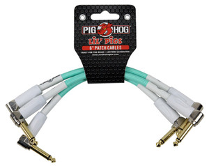 Pig Hog Lil Pigs "Seafoam Green" 6in Patch Cables - 3 Pack Pig Hog Lil Pigs "Seafoam Green" 6in Patch Cables - 3 Pack