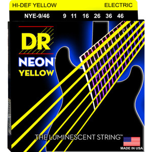 DR Hi Def Neon Yellow Colored Strings - Light to Medium 9-46 DR Hi Def Neon Yellow Colored Strings - Light to Medium 9-46