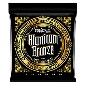 Ernie Ball Medium Light Aluminum Bronze Acoustic Strings - 12-54 Gauge