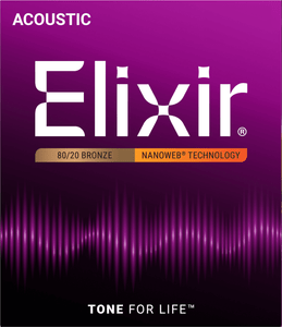 Elixir Nanoweb Coated 80/20 Bronze Acoustic 12 String Strings - Light 10-47 Gauge