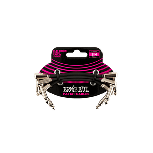 Ernie Ball 3" Flat Ribbon Patch Cable 3-Pack - Black Ernie Ball 3" Flat Ribbon Patch Cable 3-Pack - Black