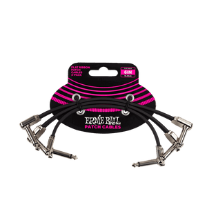 Ernie Ball 6" Flat Ribbon Patch Cable 3-Pack - Black Ernie Ball 6" Flat Ribbon Patch Cable 3-Pack - Black